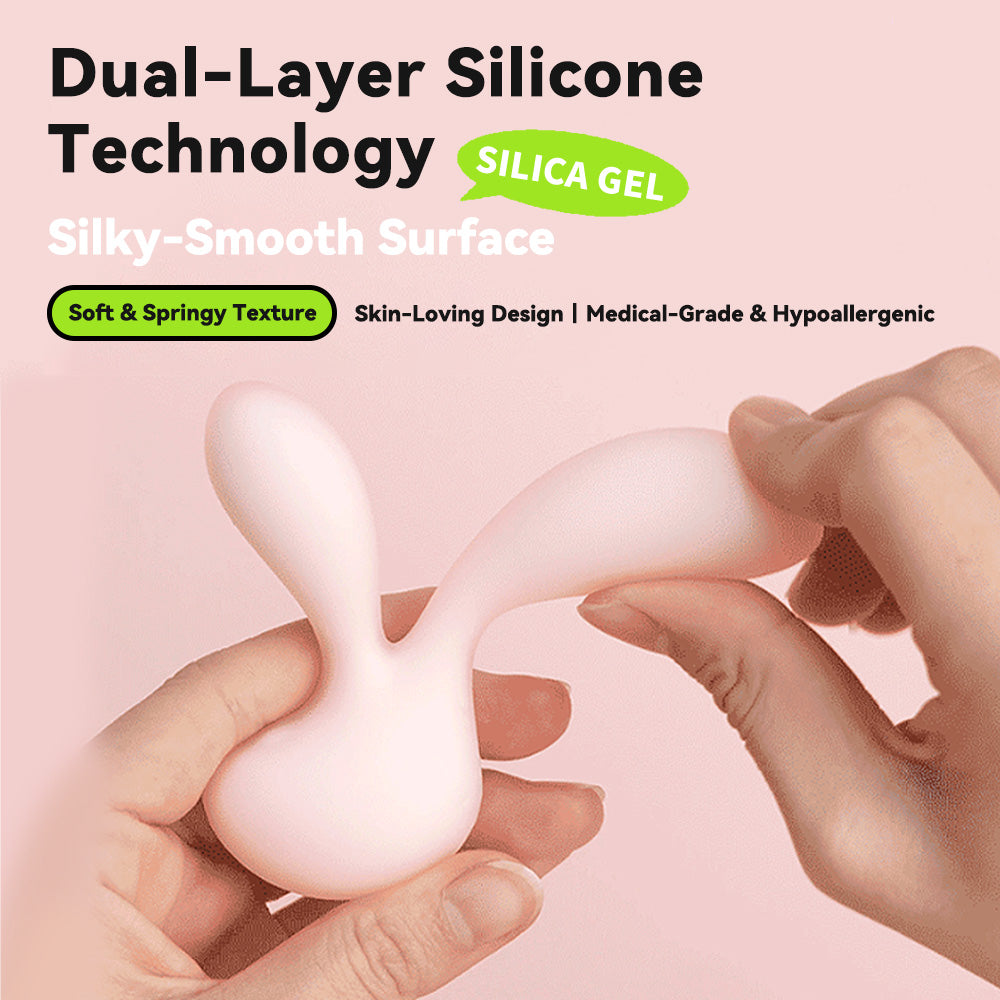 Niedlicher kleiner Kaninchen-Vibrator mit Doppelkopf, leises, diskretes und ergonomisches Design