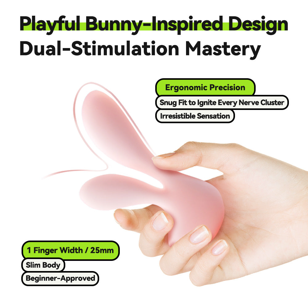 Niedlicher kleiner Kaninchen-Vibrator mit Doppelkopf, leises, diskretes und ergonomisches Design